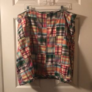 Madras plaid skirt